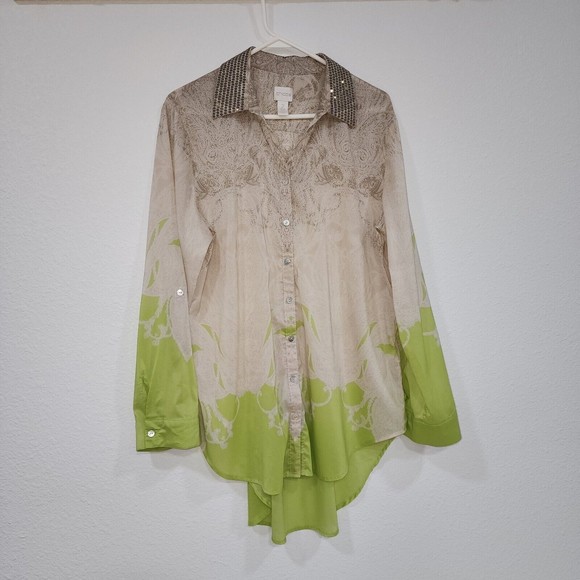 Chicos Button-up Shirt Size 2 - Picture 9 of 9